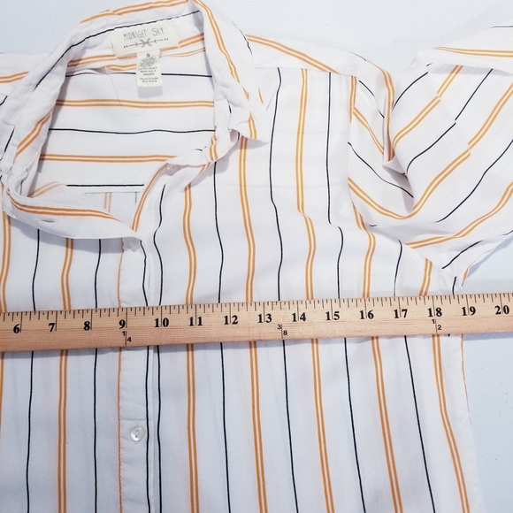 Midnight Sky Shirt Women Size Small  Stripes Long Sleeve - Picture 5 of 7